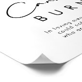 Weiße Blüte Dieses Kerzenlicht Burns Zeichen Poster (Ecke)