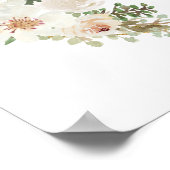 Weiße Blüte Elegantes romantisches Hochzeitplakat Poster (Ecke)