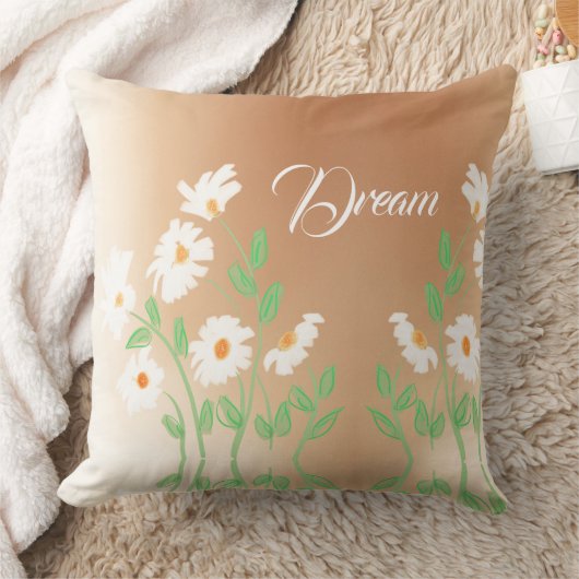 Weiße Blüte entworfen Kissen (Decke)