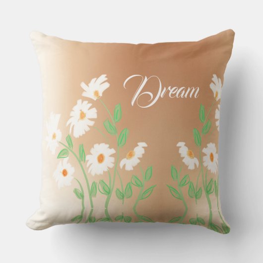 Weiße Blüte entworfen Kissen (Vorderseite)