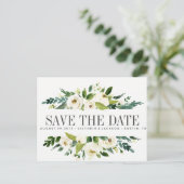 Weiße Blüte | Floral Rustic WEDDING speichern Sie Ankündigungspostkarte