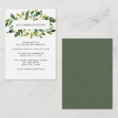 Weiße Blüte | Floral WEDDING Hotel Unterkunft Begleitkarte (Vorne/Hinten)