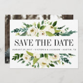 Weiße Blüte | Foto mit Blumenblättern Save the Dat Save The Date (Vorne/Hinten)