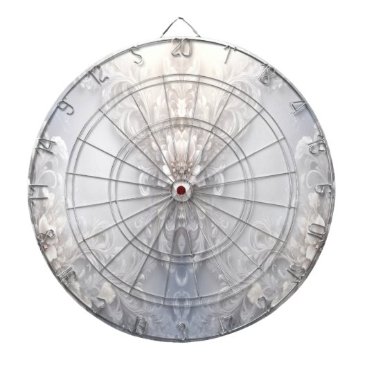 Weiße Blüte Geblüht Dartboard Dartscheibe (vorne)