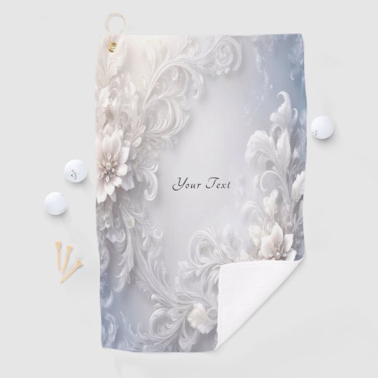 Weiße Blüte Geblüht Golfhandtuch (Insitu)