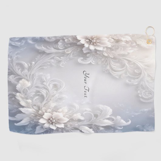 Weiße Blüte Geblüht Golfhandtuch (Horizontal)