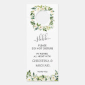 Weiße Blüte | Hochzeitsgast stört nicht Türanhänger (Vorderseite)