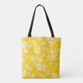 Weiße Blüte im Hintergrund der gelben Frühlingshin Tasche (Rückseite)