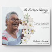 Weiße Blüte im Love Memory - Anpassbares Foto Fotoplatte (Vorderseite)