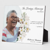 Weiße Blüte im Love Memory - Anpassbares Foto Fotoplatte (Seite)