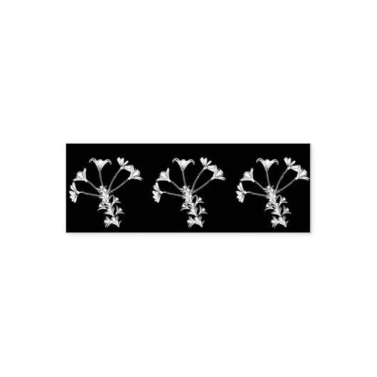 Weiße Blüte in Schwarz Permastempel (Design)