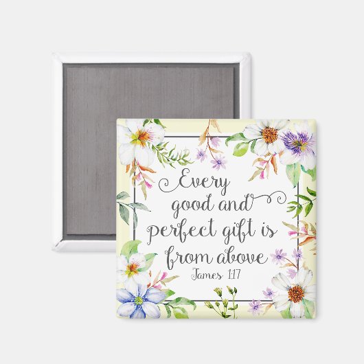 Weiße Blüte jedes gute und perfekte Geschenk Magnet (Vorderseite/Rückseite)