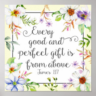 Weiße Blüte jedes gute und perfekte Geschenk Poster