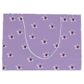 Weiße Blüte Lila Zentrum Flieder Große Geschenktüte (Rückseite)