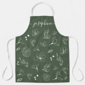 Weiße Blüte Minimal personalisiert Schürze (Vorderseite)