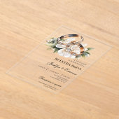 Weiße Blüte mit spanischem Hochzeitsacrylat Acryleinladungen (Ablage )