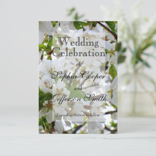 Weiße Blüte Save The Date (Stehend Vorderseite)