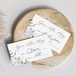 Weiße Blüte schätzt die Anzahl der Duschspielkarte Begleitkarte