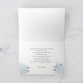 Weiße Blüte Taufe spanisch Dankeskarte (Innenseite)