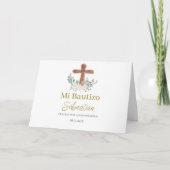 Weiße Blüte Taufe spanisch Dankeskarte (Vorderseite)