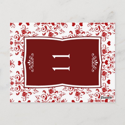 Weiße Blüte, Tischnummer des Herzens (Rückseite)