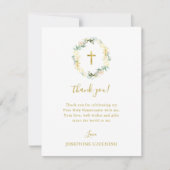 Weiße Blüte und Gold erste heilige Kommune Custom Mitteilungskarte (Vorderseite)