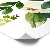 Weiße Blüte | Unplugged Wedding Ceremony Sign Poster (Ecke)