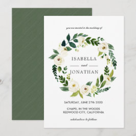 Weiße Blüte | Wasserfarbe Hochzeit Einladung