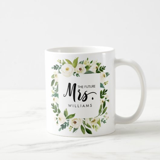Weiße Blüte | WEDING THE future MRS. Typografy Kaffeetasse (Rechts)