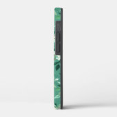 Weiße Blüten auf Aquamarinen Case-Mate iPhone Hülle (Rückseite / Links)