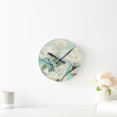 Weiße Blüten aus dem Süden Runde Wanduhr (Zuhause)