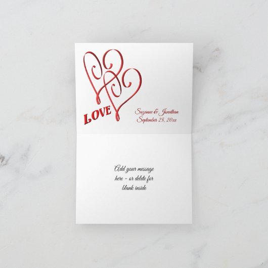 Weiße Blüten Blume Hochzeitsfest Foto Dankeskarte (Innenseite)