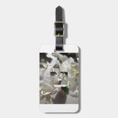 Weiße Blüten-Blumen-Gepäckanhänger Gepäckanhänger (Vorderseite vertikal)