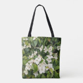 Weiße Blüten Botanik-Tasche Tasche (Rückseite)