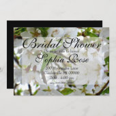 Weiße Blüten Einladung (Vorne/Hinten)