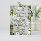 Weiße Blüten Einladung (Stehend Vorderseite)