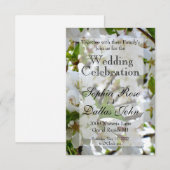 Weiße Blüten Einladung (Vorne/Hinten)