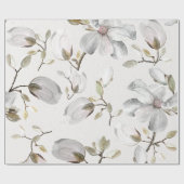 Weiße Blüten Geschenkpapier (Flach)