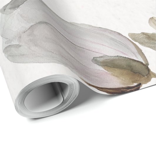 Weiße Blüten Geschenkpapier (Rolleneckpunkt)