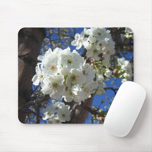 Weiße Blüten I ZierBirnenbaum Mousepad (Mit Mouse)