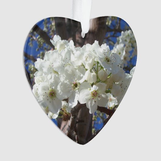 Weiße Blüten II Frühlingsblüte Baum Ornament (Vorderseite)