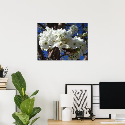 Weiße Blüten II Frühlingsblüte Baum Poster (Heimbüro)