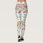 Weiße Blüten mit rosa Blütentrauben  Leggings (Rückseite)