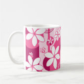 Weiße Blüten mit rosa Umrandung Kaffeetasse (Links)
