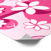 Weiße Blüten mit rosa Umrandung Poster (Ecke)