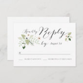 Weiße Blüten RSVP-Karte RSVP Karte (Vorne/Hinten)