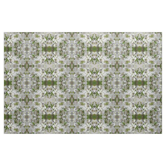 Weiße Blüten Stoff (Fat Quarter (45,7 x 55,9 cm))