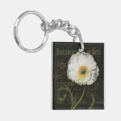 Weiße Blüten und Blätter Schlüsselanhänger (Vorderseite links)