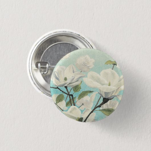 Weiße Blüten vom Süden Button (Vorne & Hinten)