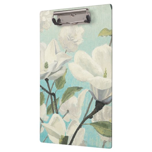 Weiße Blüten vom Süden Klemmbrett (Links)